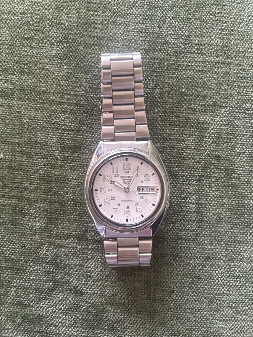 Seiko Men's SNX801 Stainless-Steel Analog with White Dial Watch